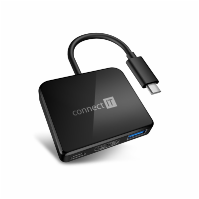 Connect IT USB-C hub, 3v1 (USB-C,USB-A,HDMI) - černá Komp...