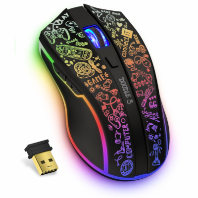 Connect IT Doodle 3 bezdrátová herní myš - černá Bezdráto...