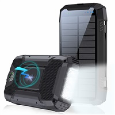WG - Power Bank 20000 mAh, solarní panel + bezdrátové nab...