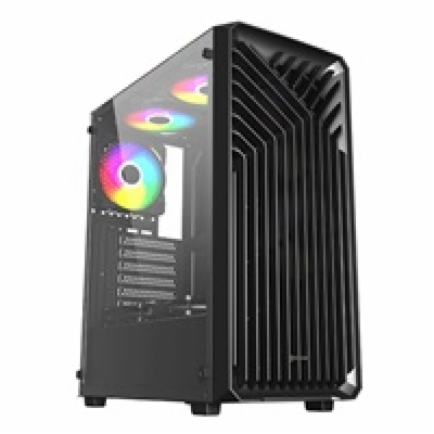 VeinX case OD15A-BK, ATX, Průhledná bočnice, Černá, bez v...