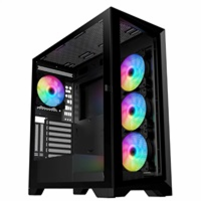 VeinX case GL29AL-BK, ATX, Průhledná bočnice, 4x 120mm AR...