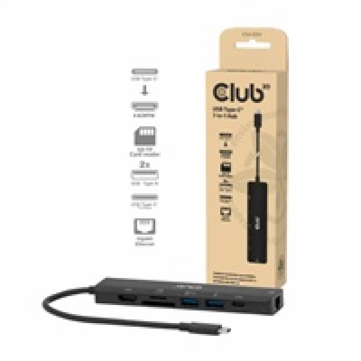 Club3D Dokovací stanice USB-C 7v1, 1xHDMI, 1xUSB-C PD, 2x...