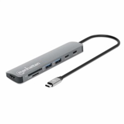 MANHATTAN Dokovací stanice USB-C 7v1, 1xHDMI, 2xUSB-C, 2x...