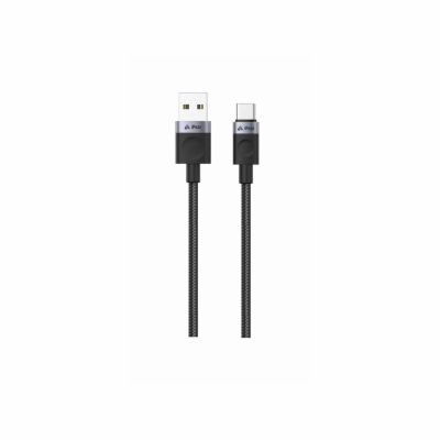 iPEAX TEXTILNÍ KABEL USB-A / USB-C 1,5M, USB 2.0 ČERNÝ