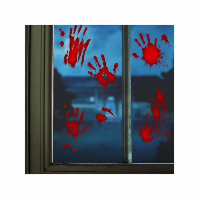 Gelová nálepka na okno FAMILY 58131D Halloween - krvavé ruce