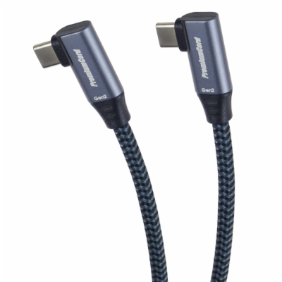 PremiumCord USB-C 2x zahnutý kabel, 3m