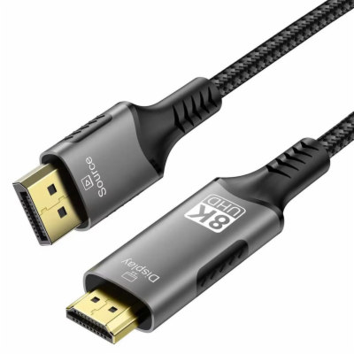 PremiumCord DisplayPort 1.4 na HDMI2.1  kabel pro rozliše...