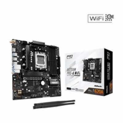 ASRock MB Sc AM5 A620AM PRO-A WIFI, AMD A620A, 4xDDR5, 1x...