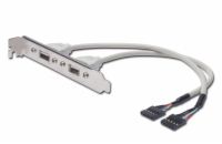 PremiumCord USB vývod z MB na záslepku, 2x USB-A