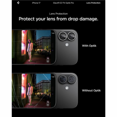Spigen Glass tR EZ Fit Optik Pro 2 Pack, silver - iPhone 17