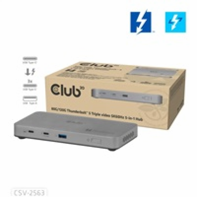 Club3D hub Thunderbolt 5 5v1, 3x USB-C TB5, 1x USB-A, 1x8...