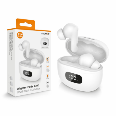 Sluchátka ALIGATOR PODS ANC TWS08, bílá