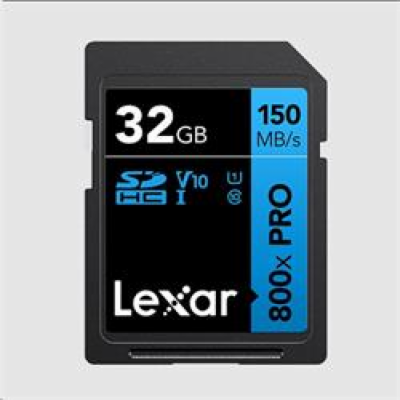 Lexar SDHC 800x Pro UHS-I cards, C10 (V10) U1, R150, 32GB
