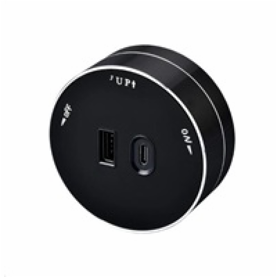 Viking zásuvkový modul A60, 1x USB-A, 1x USB-C, PD, černá...