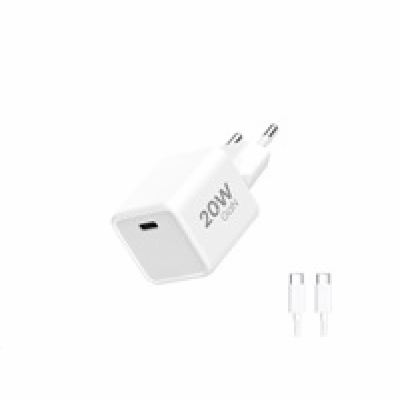WG - Síťová nabíječka 1x USB-C PD 20W, 5V-9V-12V, kabel T...