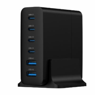 Gembird Universal charger 75W 2x USB-A, 4x USB-C