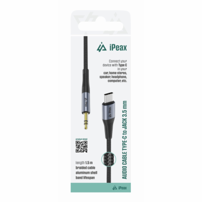 iPEAX ADAPTÉR USB-C / 3,5 MM JACK 1,5 M ČERNÝ