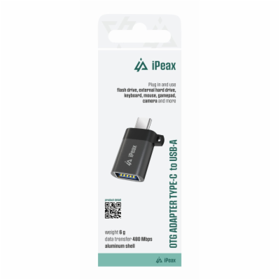 iPEAX ADAPTÉR OTG USB-C / USB-A (samice) ČERNÝ