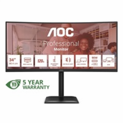 AOC LCD CU34E4CV 34" zakřivený VA/3440x1440@120Hz/4ms/350...
