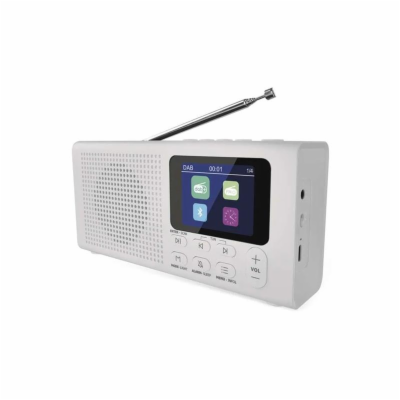Přenosné rádio EMOS E0091 s Bluetooth, DAB/ DAB+/ FM, bílé
