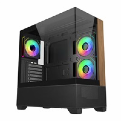 Cooler Master case Elite 690 Wood, ATX, Průhledná bočnice...