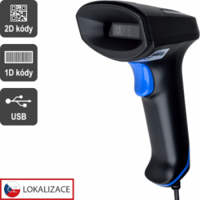 Virtuos CCD 2D čtečka Virtuos HT-851A, USB, bez stojánku,...