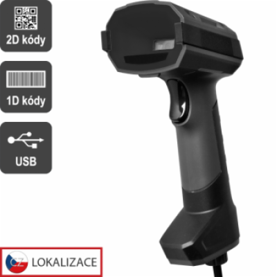 Virtuos CCD 2D průmyslová čtečka HT-857, USB, tmavě šedá