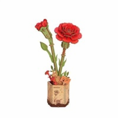 RoboTime 3D dřevěná skládačka Červený karafiát