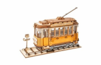 RoboTime dřevěné 3D puzzle Historická tramvaj
