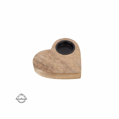 Svícen z mangového dřeva ORION Srdce