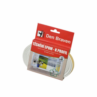 Těsnění do oken a dveří samolepící 9x4mm DEN BRAVEN bílá 6m
