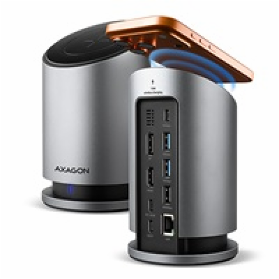 AXAGON HMC-WL9, USB 10Gbps hub s Qi, 3x USB-A, USB-C, HDM...