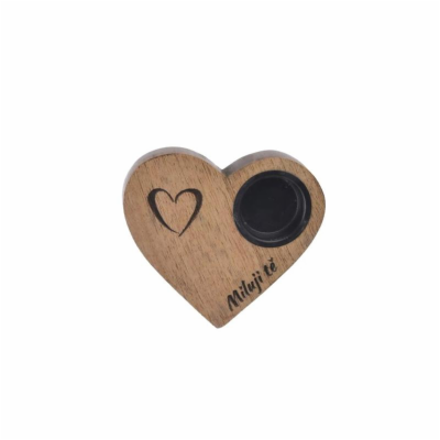 Svícen z mangového dřeva ORION Miluji Tě