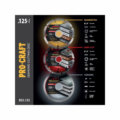 Sada diamantových kotoučů PROCRAFT DS3.125 3ks