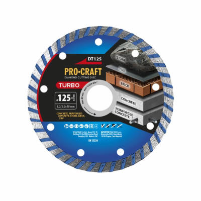 Kotouč řezný diamantový 125mm PROCRAFT DT125 Turbo