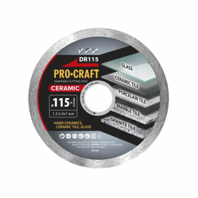 Kotouč řezný diamantový 115mm PROCRAFT DR115 Ceramic
