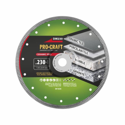 Kotouč řezný diamantový 230mm PROCRAFT DM230 Ceramic PRO