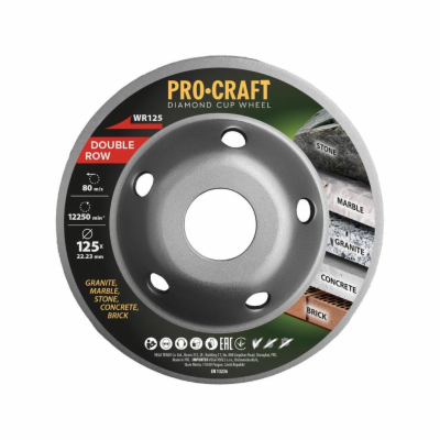 Kotouč brusný diamantový 125mm PROCRAFT WR125 Double Row