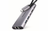 BAZAR - AXAGON HMC-6G2L, USB 10Gb/s hub, 2x USB-A, 1x USB-C, HDMI 4k/60, RJ-45, PD 100W, kabel USB-C 15cm - Po opravě