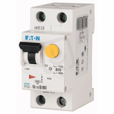 Chránič proudový kombinovaný 2p B 6A 30mA AC 6kA PFL6