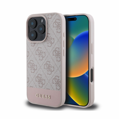Guess PU 4G Stripe Zadní Kryt pro iPhone 16 Pro – růžová ...