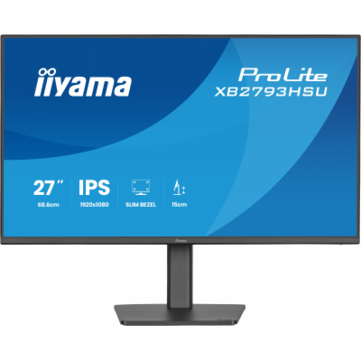 iiyama ProLite/XB2793HSU-B1/27"/IPS/FHD/120Hz/1ms/Černá/3R