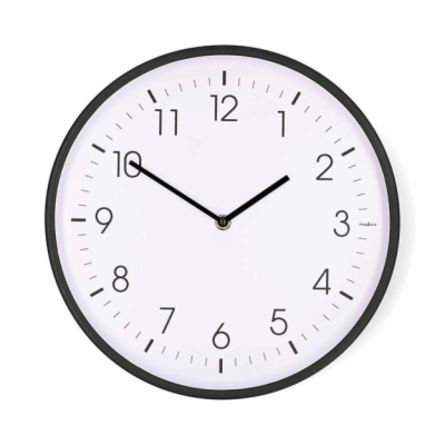Nedis CLWA1226BK - Nástěnné hodiny | Průměr: 300 mm | Pla...