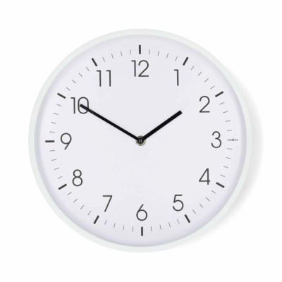 Nedis CLWA1226WT - Nástěnné hodiny | Průměr: 300 mm | Pla...