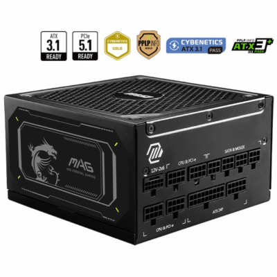 MSI zdroj MAG A1000GL PCIE5 II/ 1000W/ ATX3.1/ akt. PFC/ ...