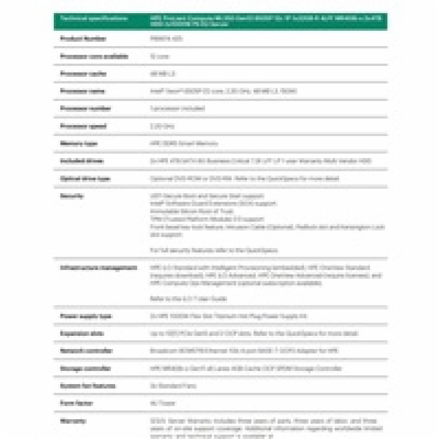 HPE PL ML350g12 6505P (2.2/12C) 1x32G (P69727) 2x4TB 4LFF...