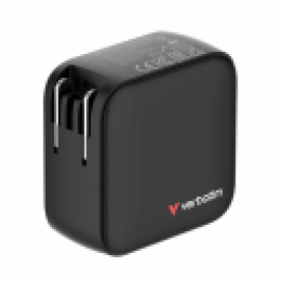 Verbatim Mini GaN nabíječka s displejem, 2× USB-C PD 65 W...