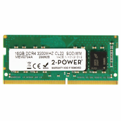 2-Power 16GB DDR4 3200MHz CL22 SODIMM Paměťový modul 2-Po...