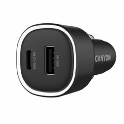 CANYON car charger OnDrive 85 PD 83W USB-A+USB-C Black