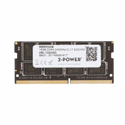 2-Power 16GB DDR4 2400MHz CL17 SODIMM Paměťový modul 2-Po...